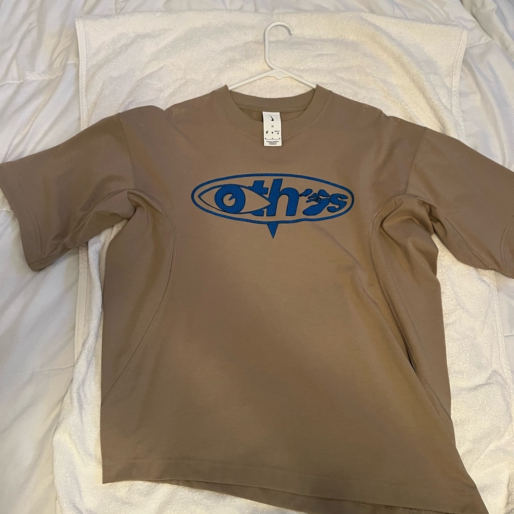 Nike X Off-White Tan and Blue Short Sleeve Tee